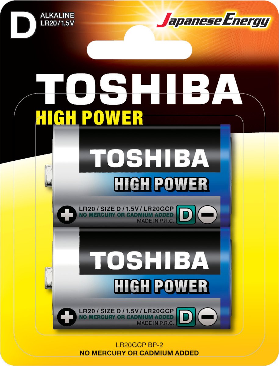Toshiba High Power Αλκαλικές Μπαταρίες D 1.5V 2τμχ
