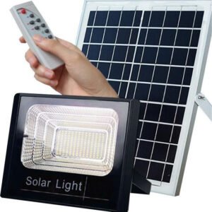Στεγανός Ηλιακός Προβολέας LED 100W Ψυχρό Λευκό με Τηλεχειριστήριο IP66 JD-8800