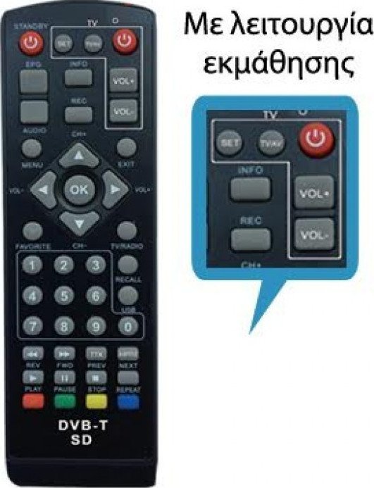 Universal Τηλεχειριστήριο LOR-173 Learn για Ψηφιάκους Δέκτες