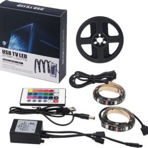 Αδιάβροχη Ταινία LED Τηλεόρασης USB 5V RGB Φως 2x50cm Τύπου SMD5050 με Τροφοδοτικό & Τηλεχειριστήριο X24913