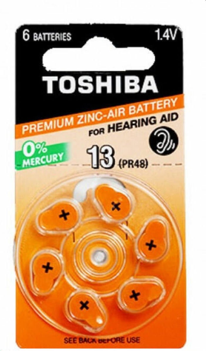 Toshiba Μπαταρίες Ακουστικών Βαρηκοΐας 13 1.4V 6τμχ