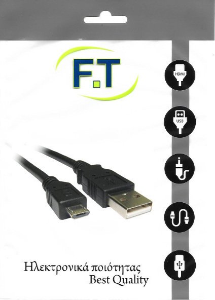 FT Electronics FTT16-606 Regular USB 2.0 to micro USB Cable Μαύρο 1.5m