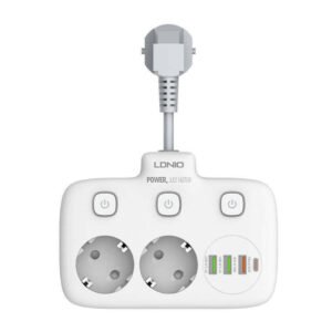 Ldnio Πολύπριζο 2 Θέσεων με 3 USB-A, 1 USB-C και Διακόπτη SE2435