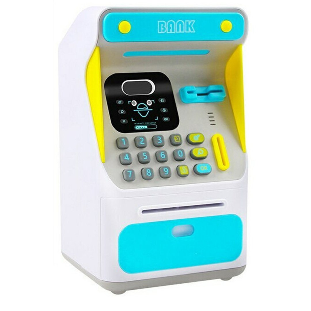 Παιδικός Κουμπαράς Πλαστικός Mini ATM με Αναγνώριση Προσώπου Μπλε 16x14x26.5cm 7010A