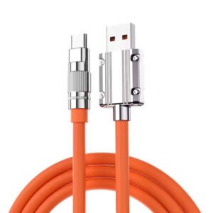 Leewello LW-40 USB 2.0 Cable USB-C male - USB-A 120W Πορτοκαλί 1.2m