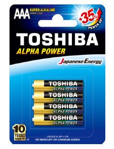 Toshiba Αλκαλικές Μπαταρίες AAA 1.5V 4τμχ 114015