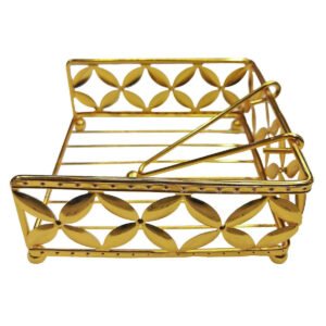 SPV Χαρτοπετσετοθήκη Μεταλλική Χρυσή 16x16x7cm