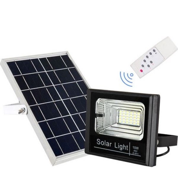 Foyu Στεγανός Ηλιακός Προβολέας LED 10W Ψυχρό Λευκό 6000K με Τηλεχειριστήριο IP67 FO-8810