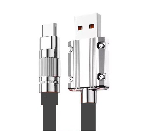 Leewello USB 2.0 Cable USB-C male - USB-A 120W Ασημί 2m (4056)