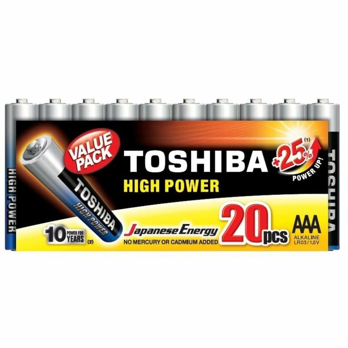 Toshiba High Power Αλκαλικές Μπαταρίες AAA 1.5V 20τμχ