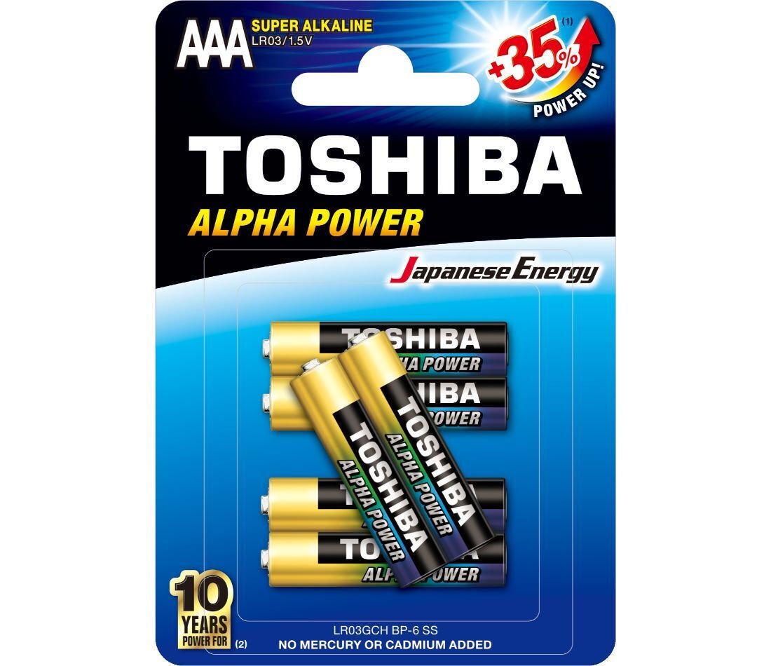 Toshiba Alpha Power Αλκαλικές Μπαταρίες AAA 1.5V 6τμχ