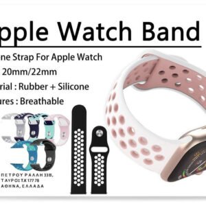 Apple watch band silicone strap breathable pink