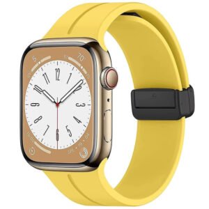 Apple watch band yellow silicone strap