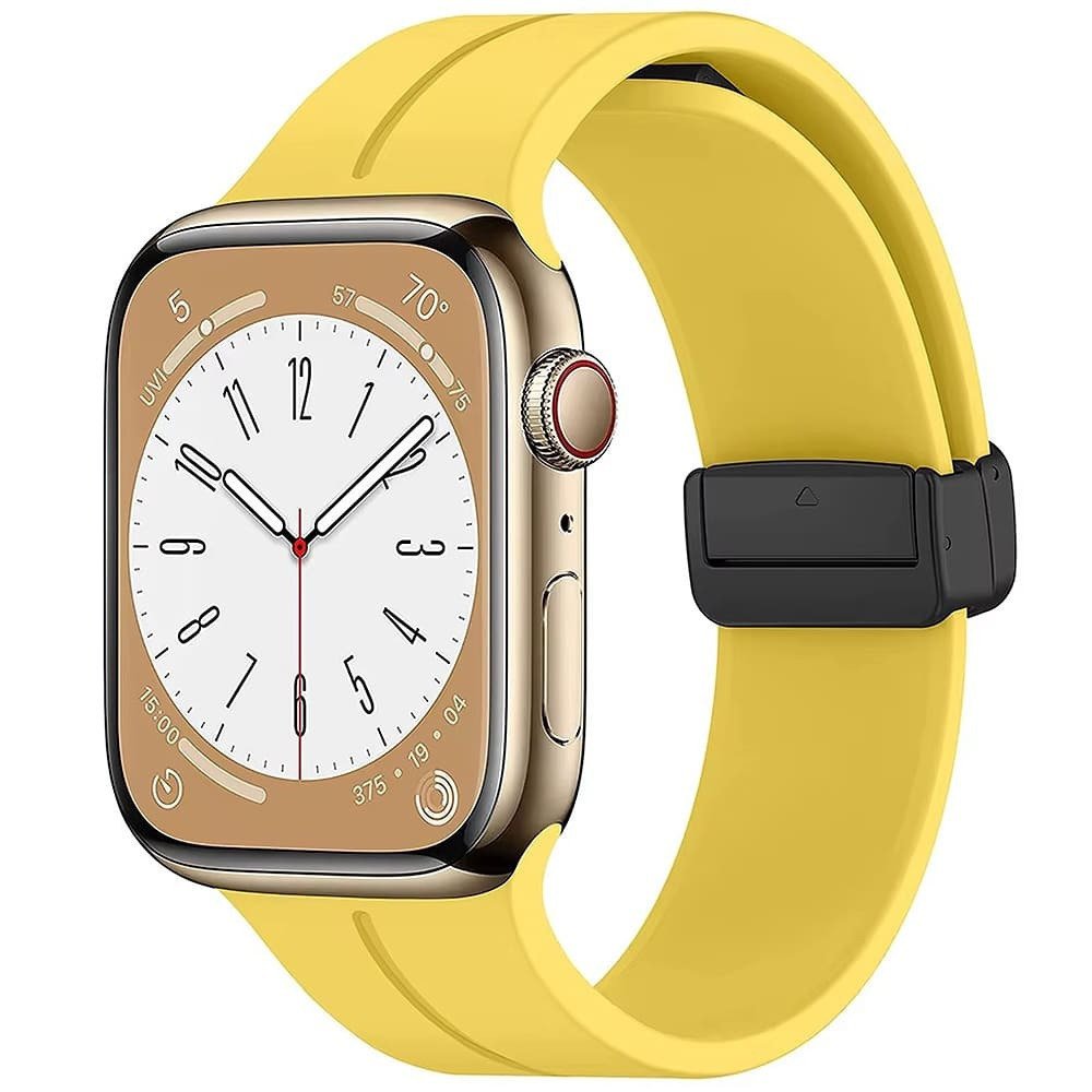 Apple watch band yellow silicone strap