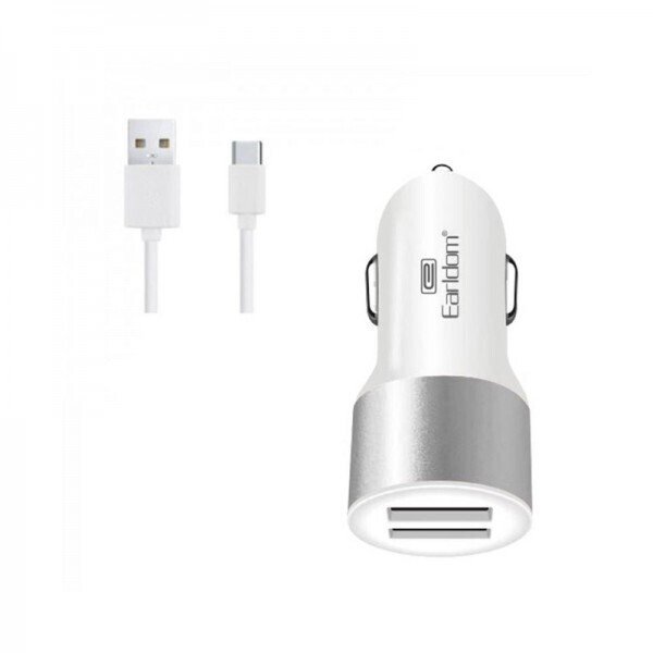 Φορτιστής αυτοκινήτου 2.4a 1m με 2 θύρες usb και καλώδιο lighting