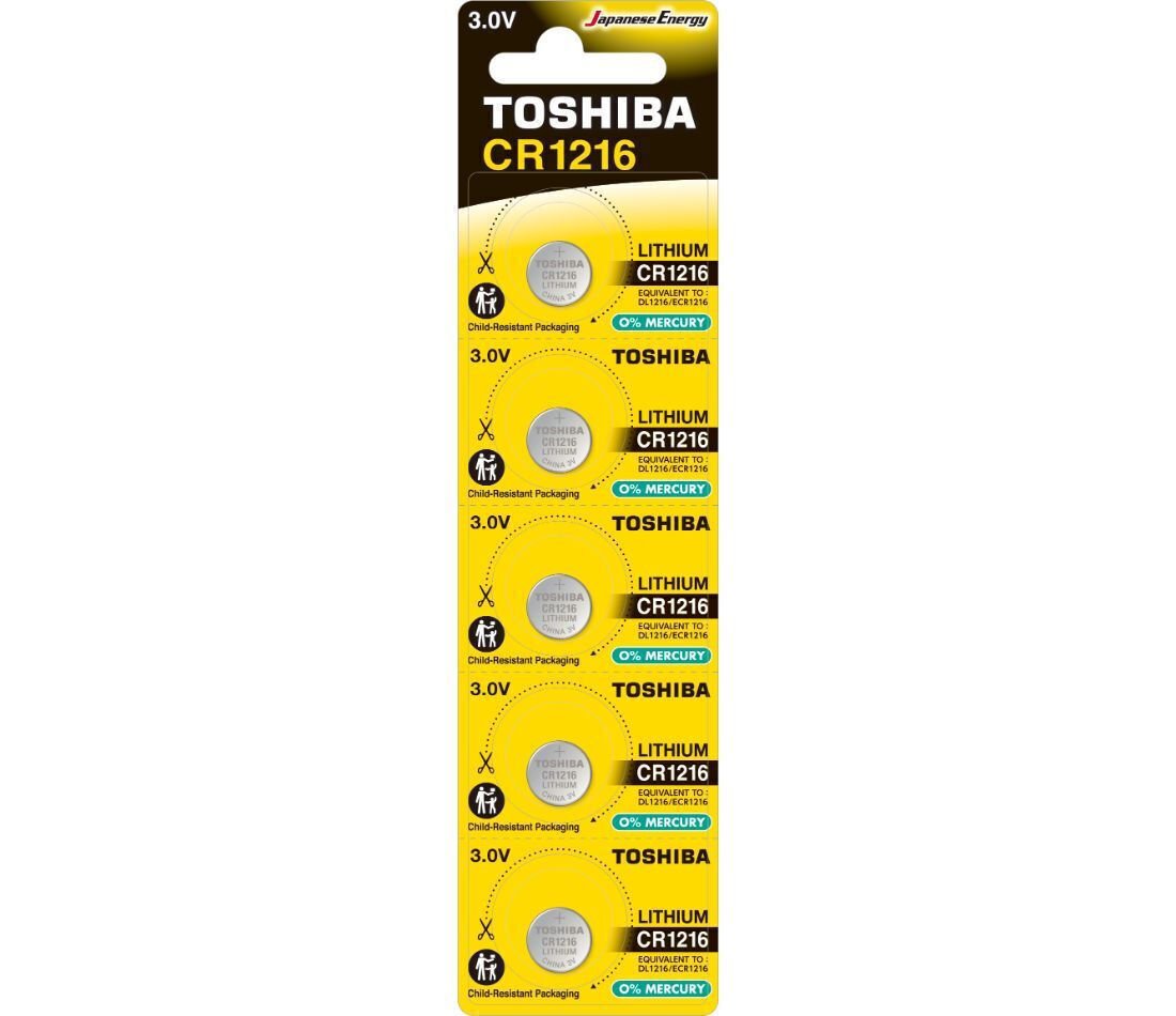Toshiba CP-5C Μπαταρίες Λιθίου Ρολογιών CR1216 3V 5τμχ