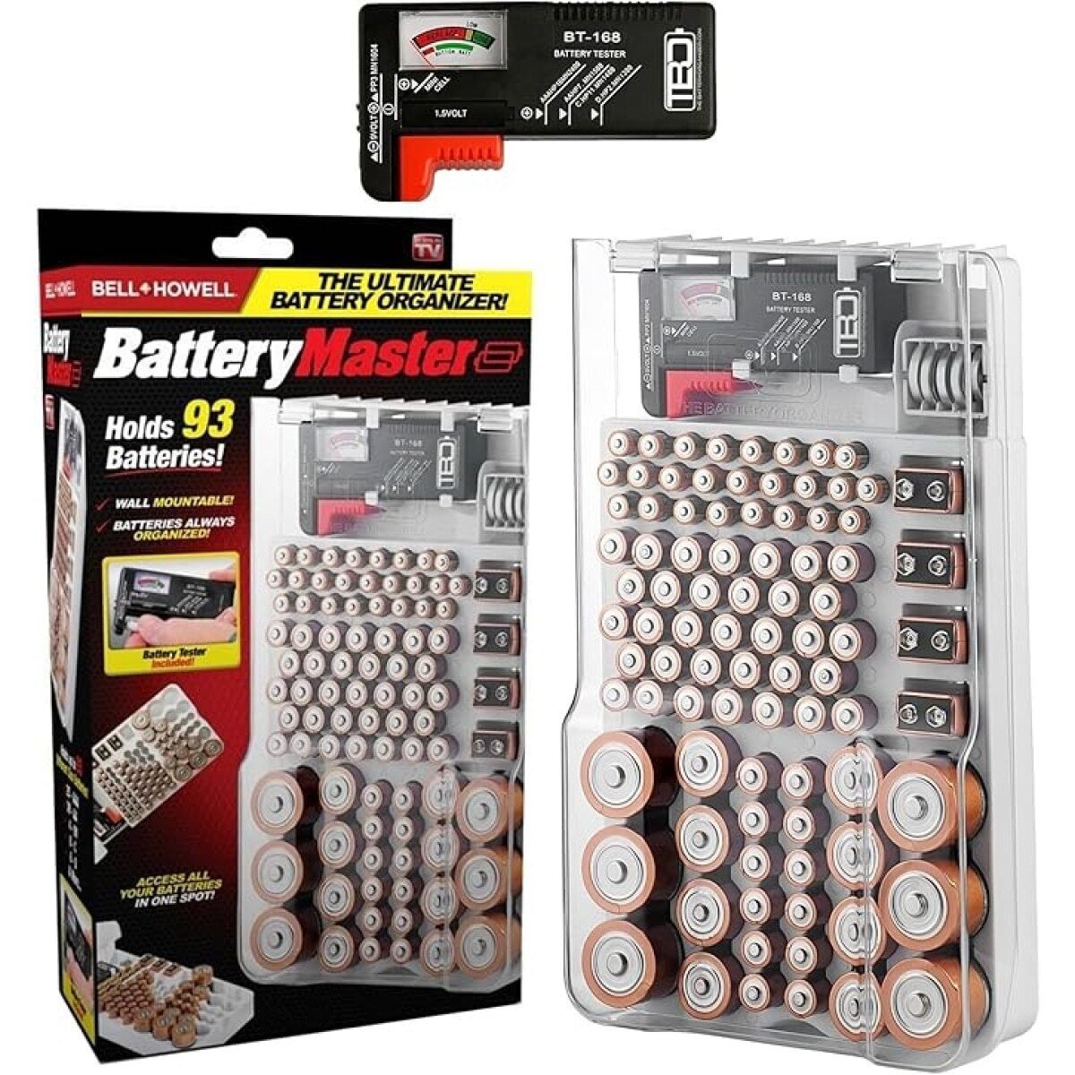 Battery Master Επιτοίχια Θήκη 93 Μπαταρίες Ελεγκτή Μπαταριών
