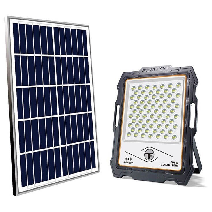 Στεγανός Ηλιακός Προβολέας LED 200W Ψυχρό Λευκό 6500K IP67 MJ-D902