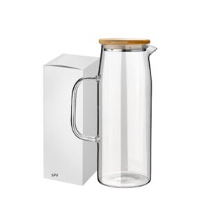 SPV TS Κανάτα Γυάλινη με Καπάκι από Bamboo – 1 Λίτρο Glass Pitcher with Lid