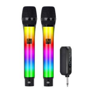 SPV T Σετ Aσύρματα Mικρόφωνα Karaoke RGB LED