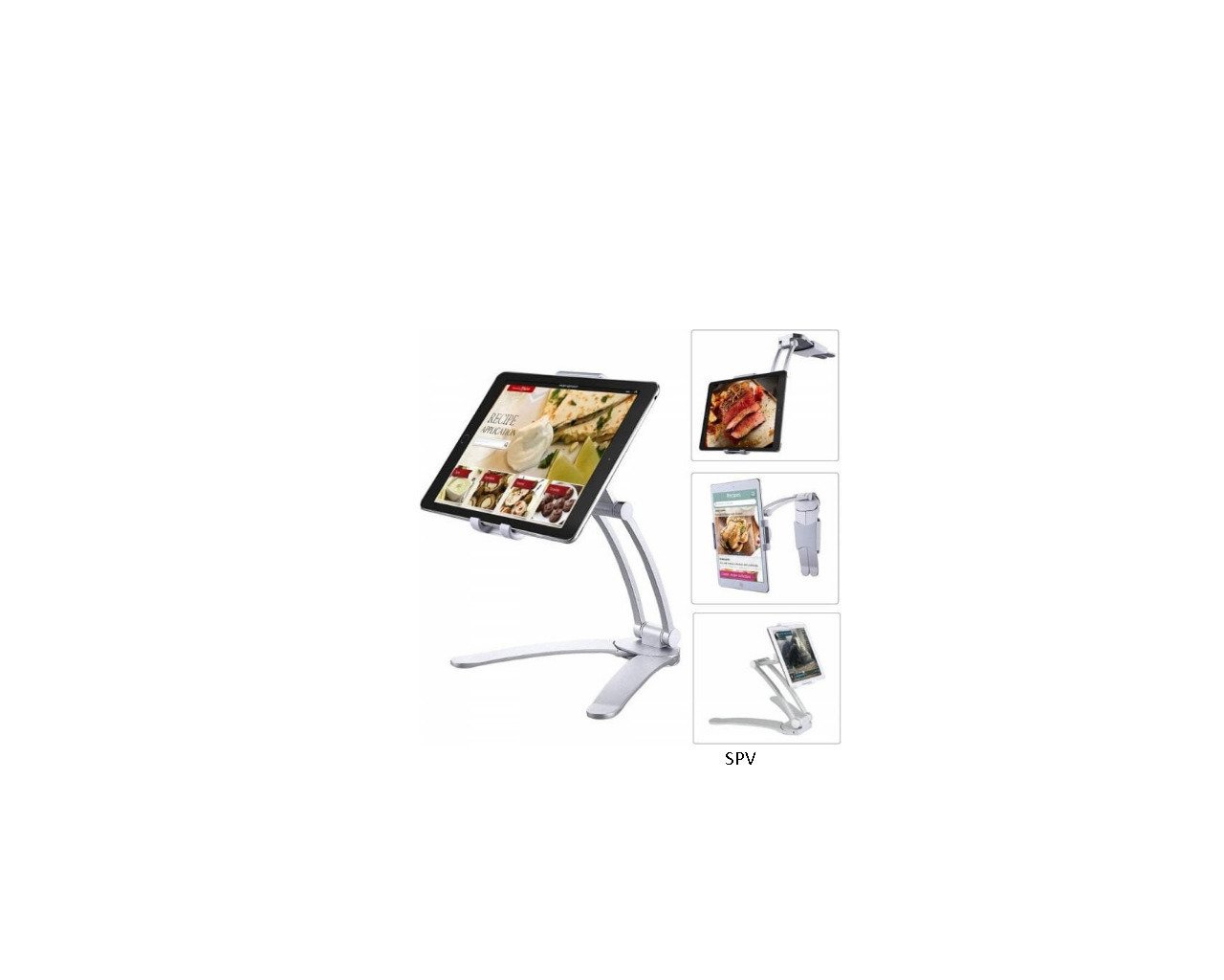 SPV S Universal Βάση Γραφείου 2 σε 1 για Tablet έως 10.5" – Ρυθμιζόμενη Desktop Stand Ασημί