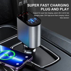 SPV T Φορτιστής Αυτοκινήτου 120W 2.4A Γρήγορη Φόρτιση με Θύρες: 1xUSB 1xType-C με Καλώδιο Lightning / Type-C