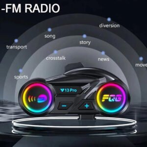 SPV T Ενδοεπικοινωνία Μοτοσικλέτας Κράνος Bluetooth Ακουστικά Handsfree Επικοινωνητής για 2 Αναβάτες Μοιρασιά Μουσικής Ενδοεπικοινωνητής με Ραδιόφωνο FM