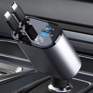 SPV T Φορτιστής Αυτοκινήτου 120W 2.4A Γρήγορης Φόρτισης με Θύρες 1xUSB-A 1xType-C με Καλώδιο Lightning / Type-C και Βολτόμετρο