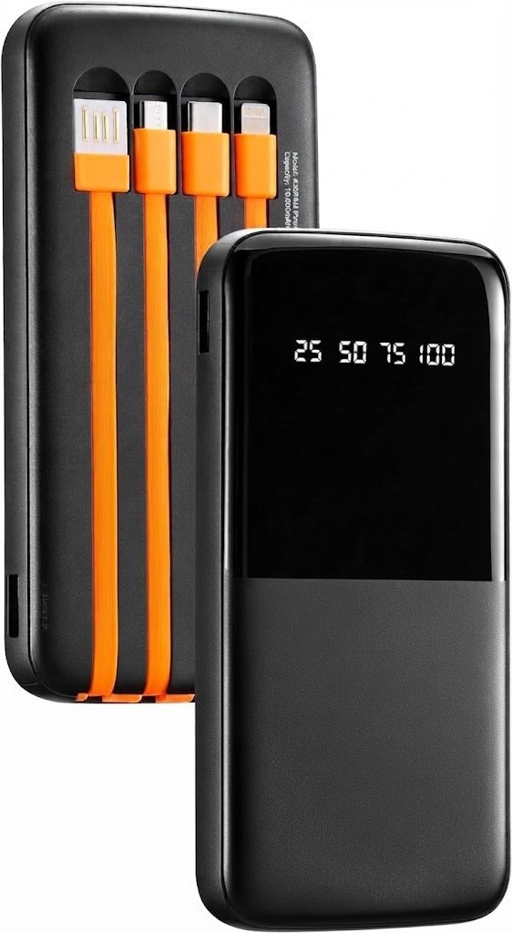 SPV L Power Bank 10000mAh με Ενσωματωμένα Καλώδια & Οθόνη